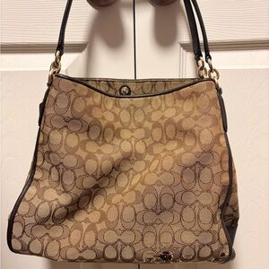 Coach Phoebe Tan brown Signature Shoulder Bag